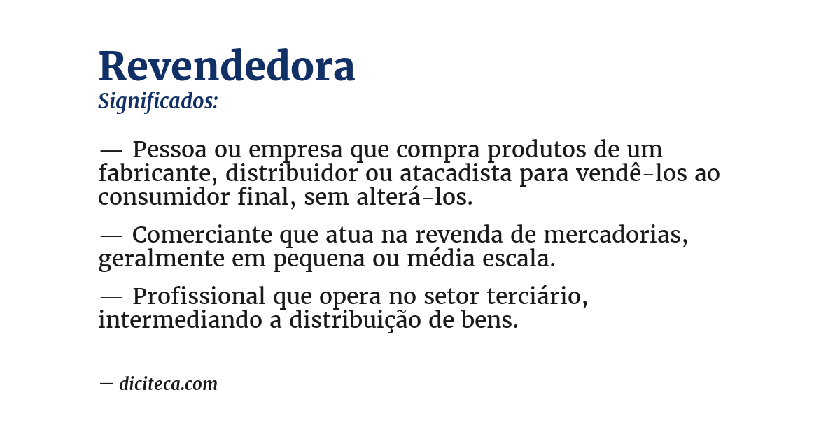 Significado de revendedora