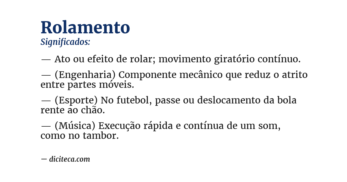 Significado de rolamento