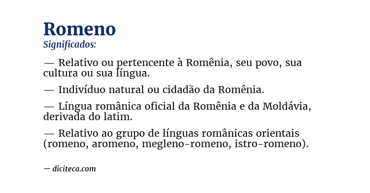 Significado de romeno