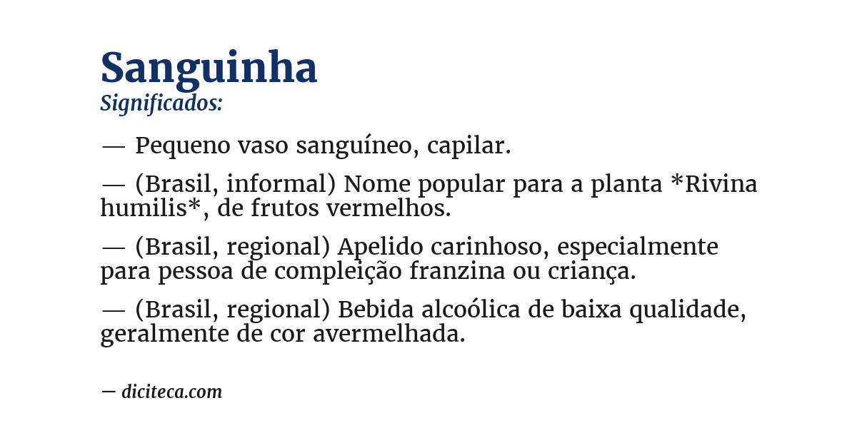 Significado de sanguinha
