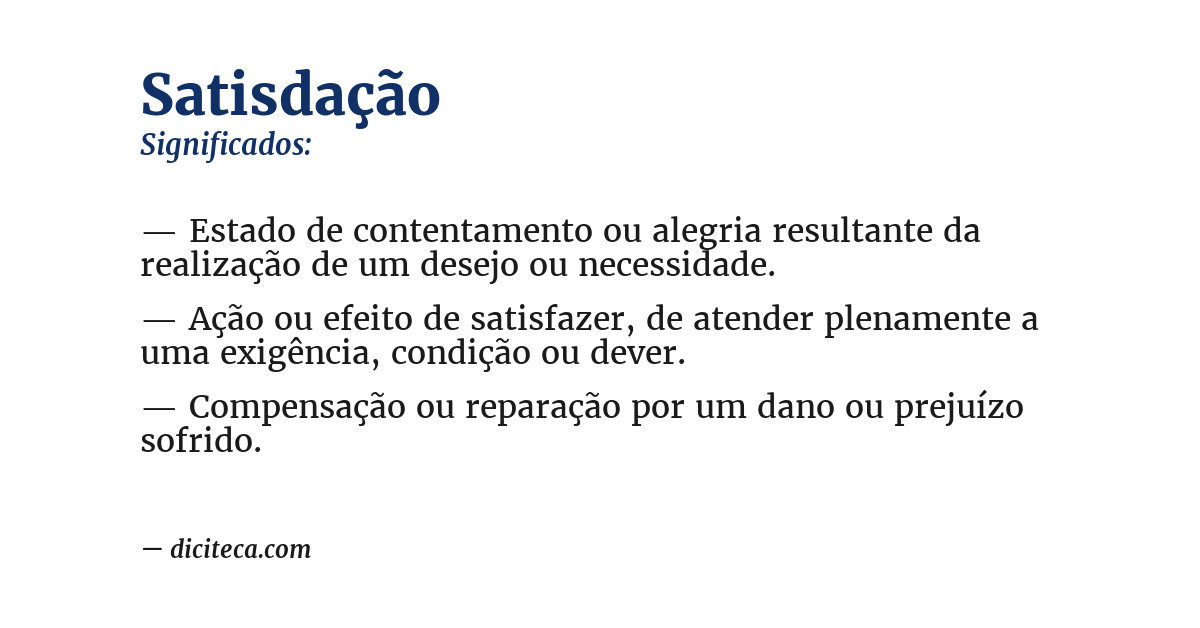 Significado de satisdação