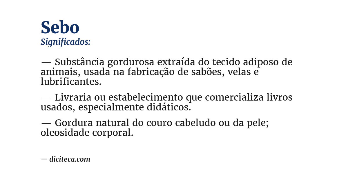 Significado de sebo