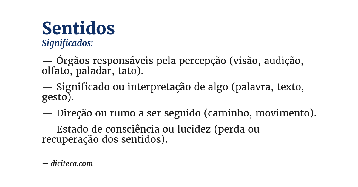 Significado de sentidos