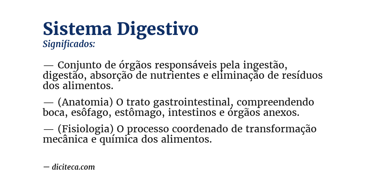 Significado de sistema digestivo