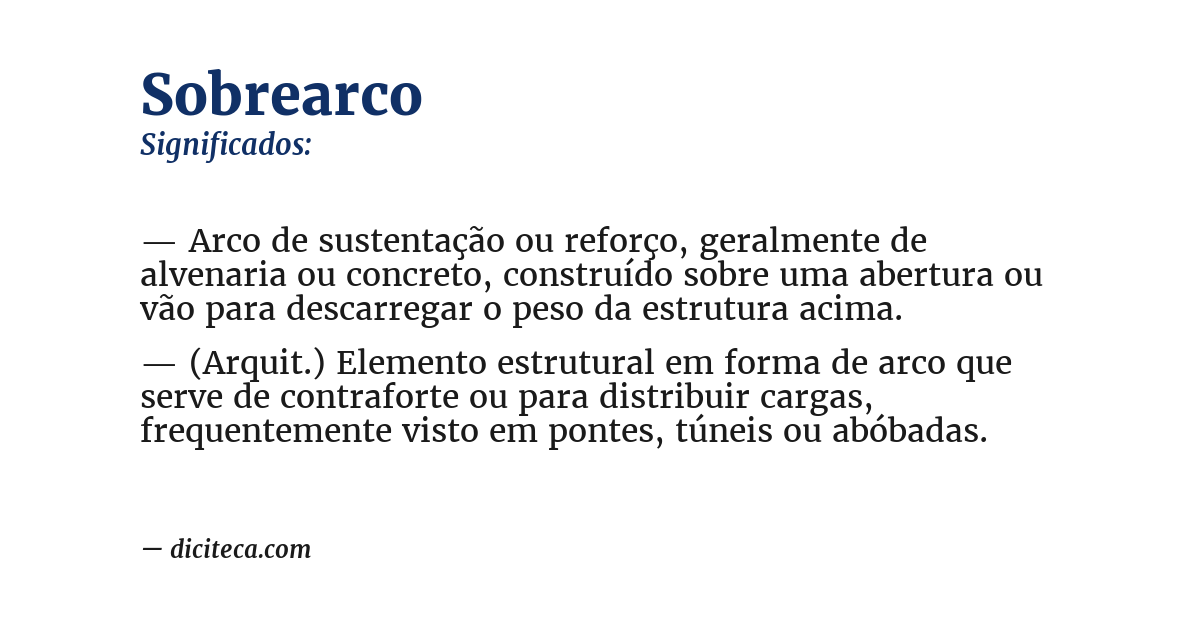 Significado de sobrearco