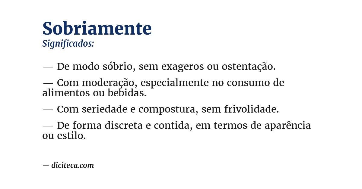Significado de sobriamente