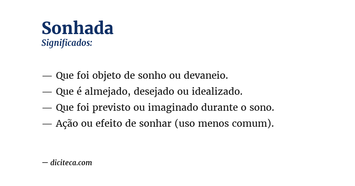 Significado de sonhada
