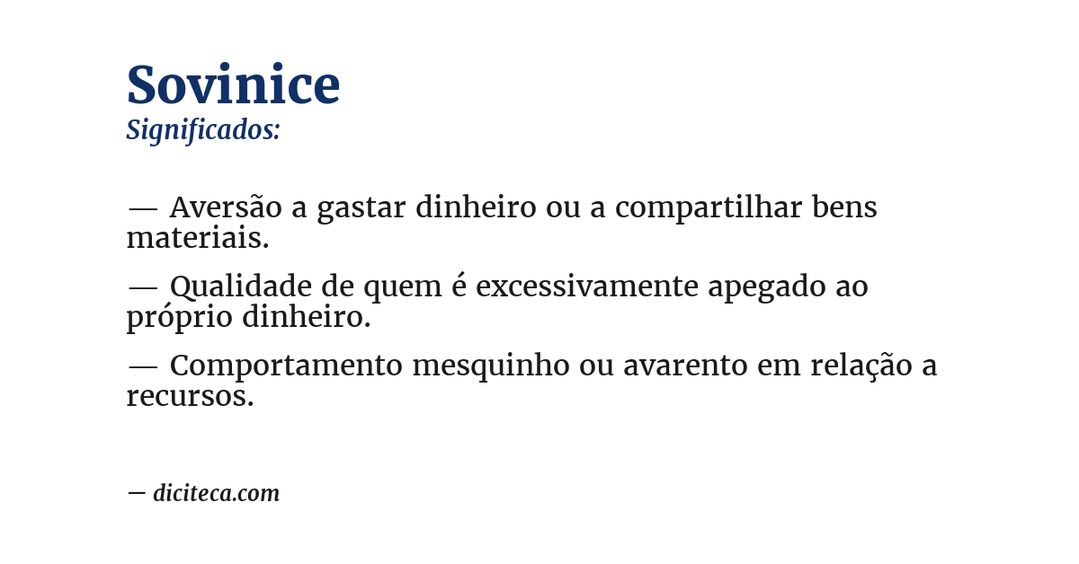 Significado de sovinice