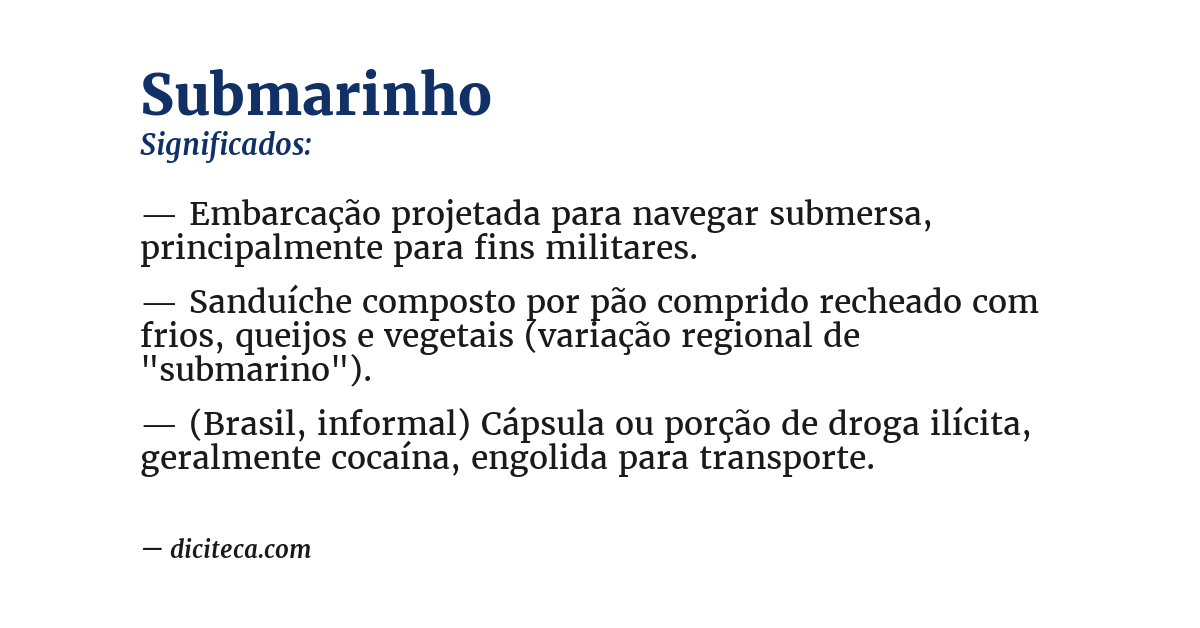 Significado de submarinho