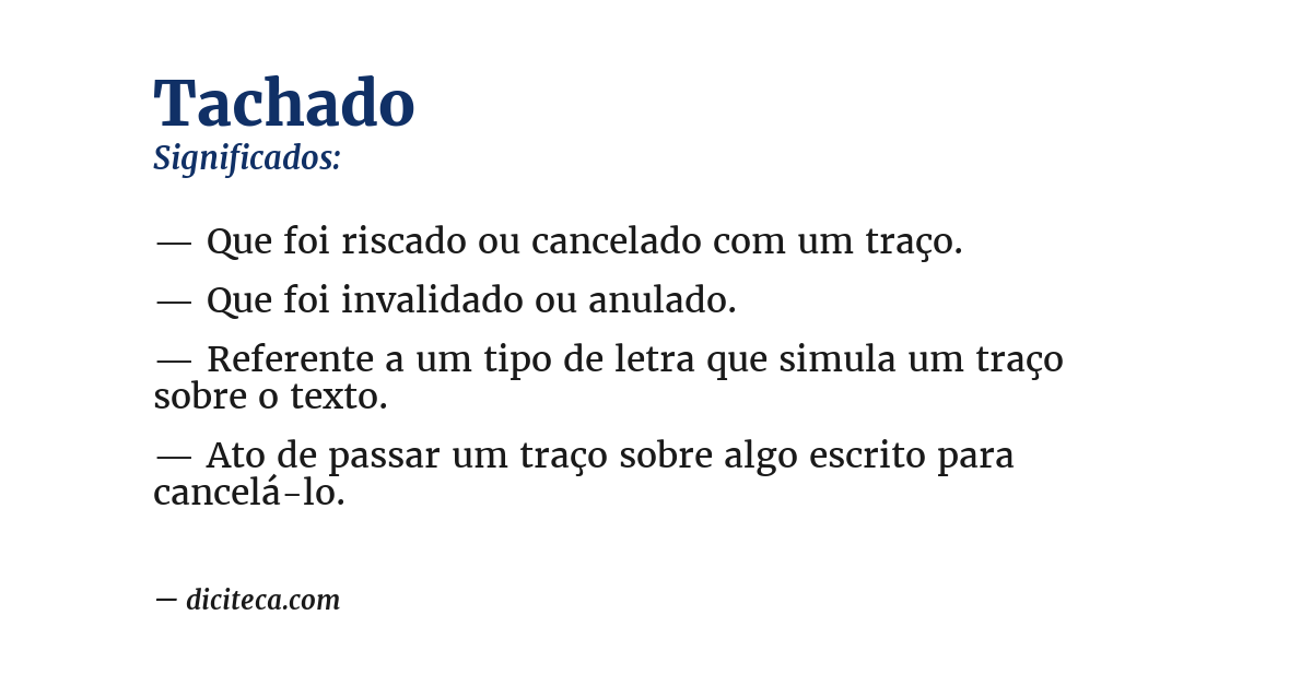 Significado de tachado
