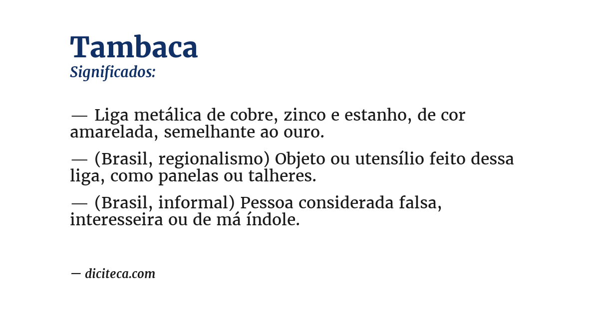 Significado de tambaca