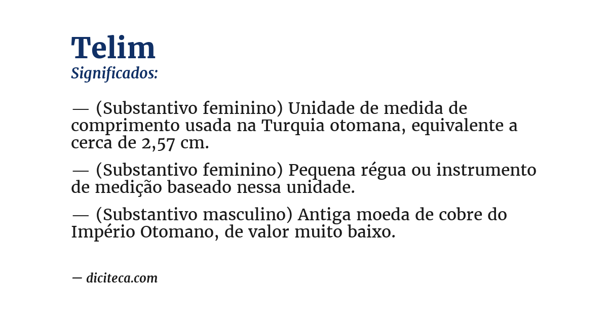 Significado de telim