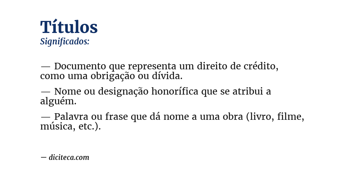 Significado de títulos