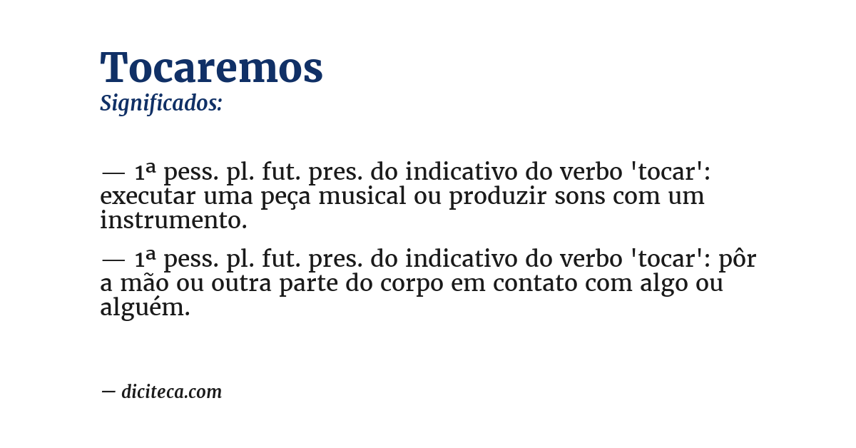 Significado de tocaremos