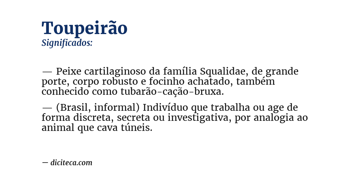 Significado de toupeirão