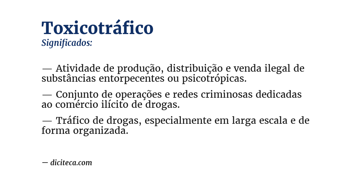 Significado de toxicotráfico