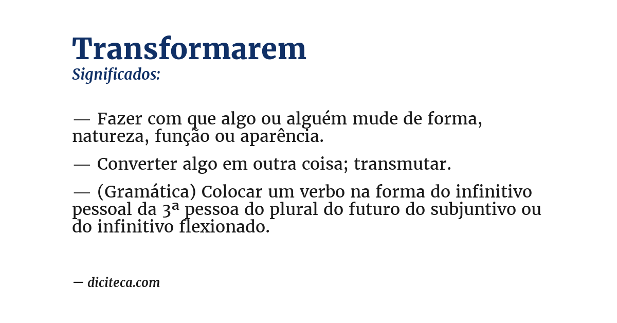 Significado de transformarem