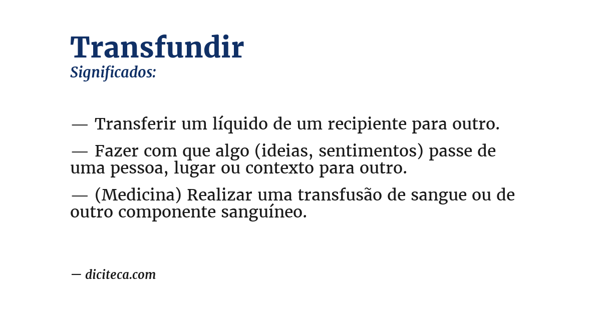 Significado de transfundir