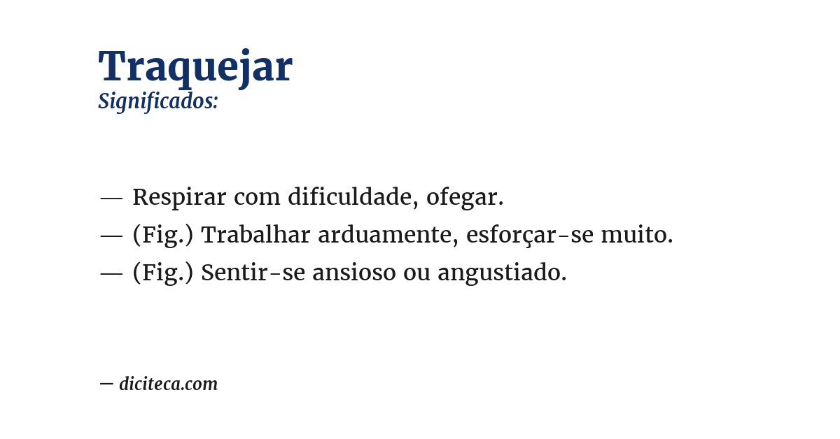 Significado de traquejar