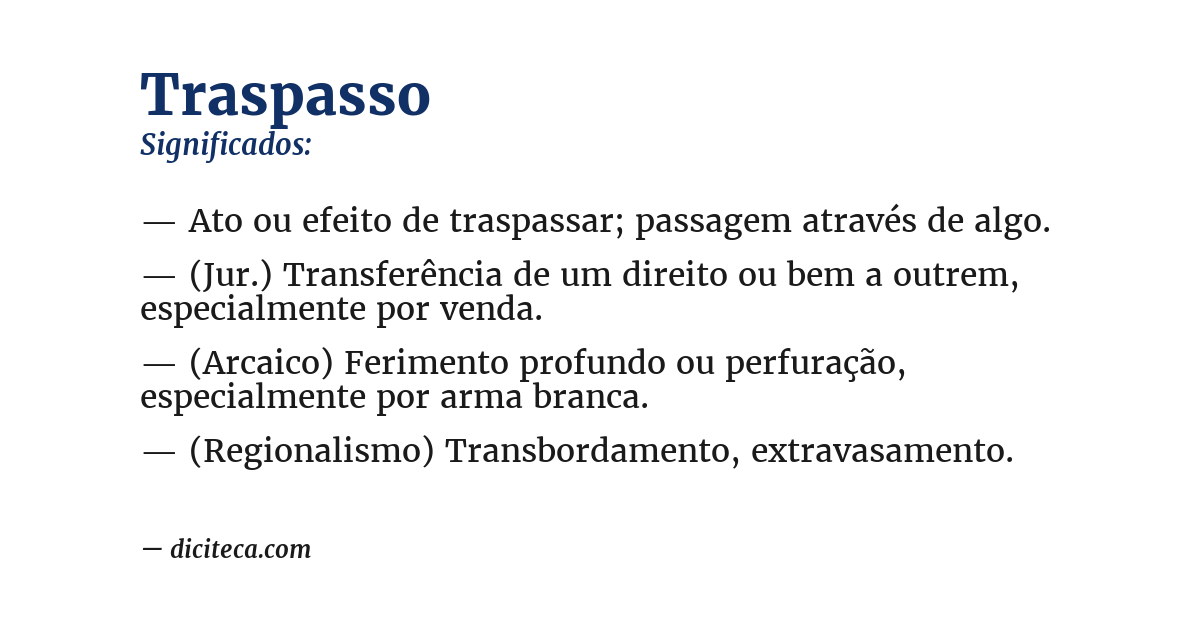 Significado de traspasso
