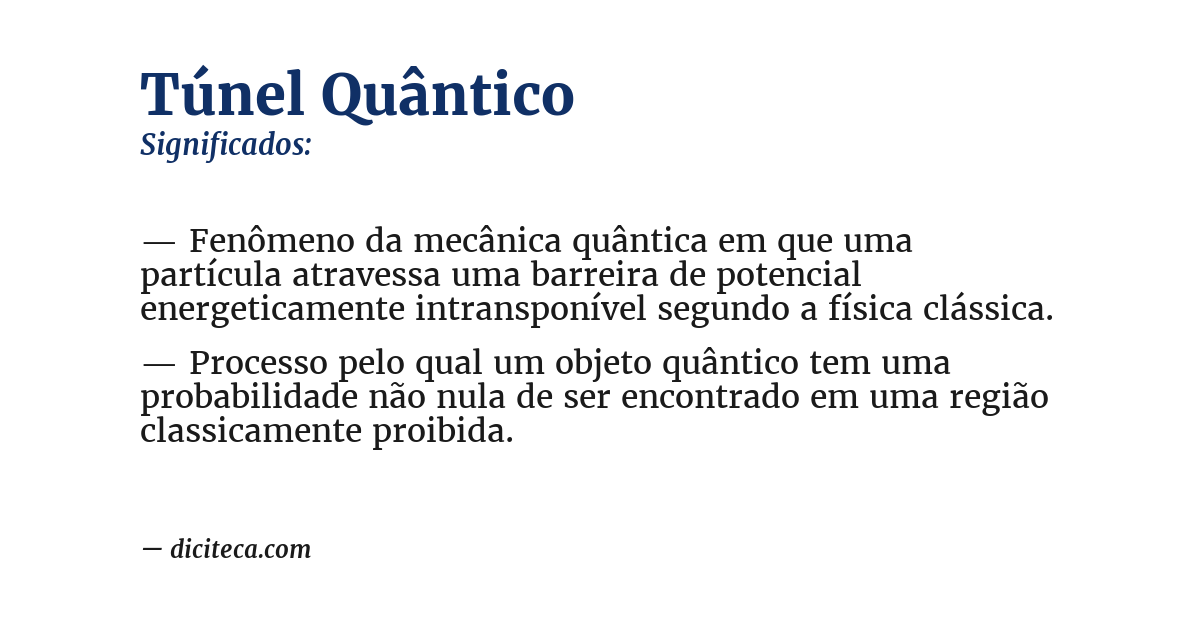 Significado de túnel quântico