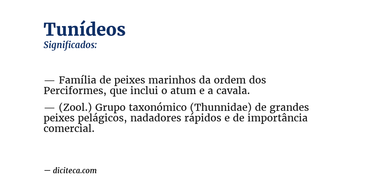 Significado de tunídeos
