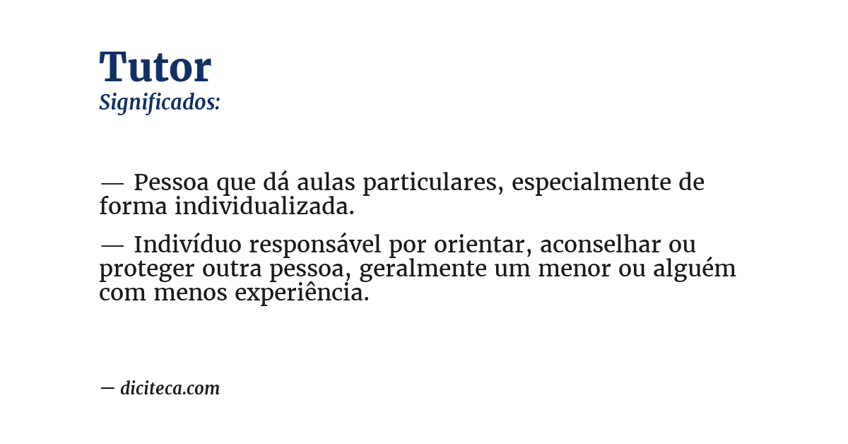 Significado de tutor