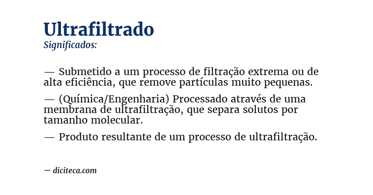 Significado de ultrafiltrado