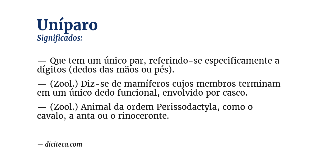 Significado de uníparo