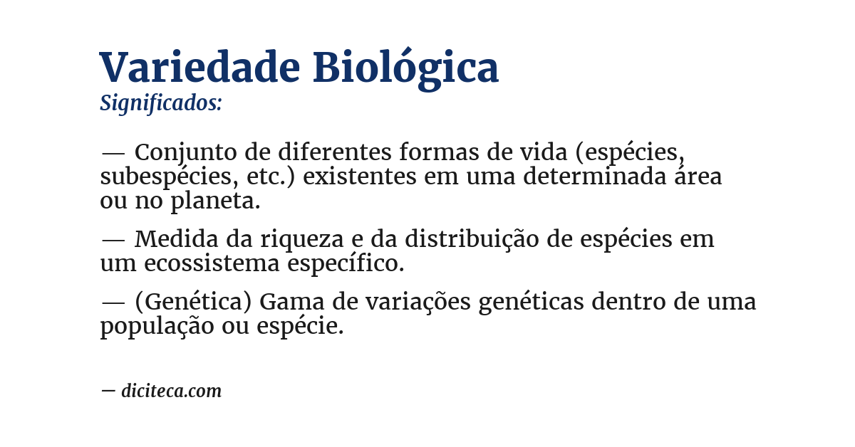 Significado de variedade biológica