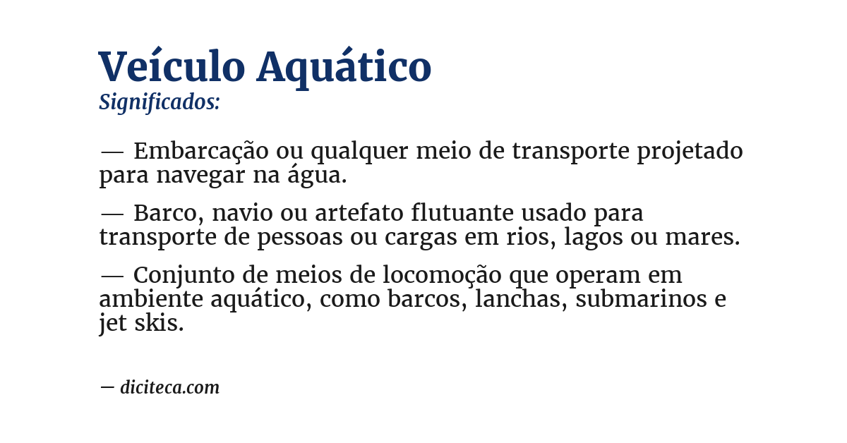 Significado de veículo aquático