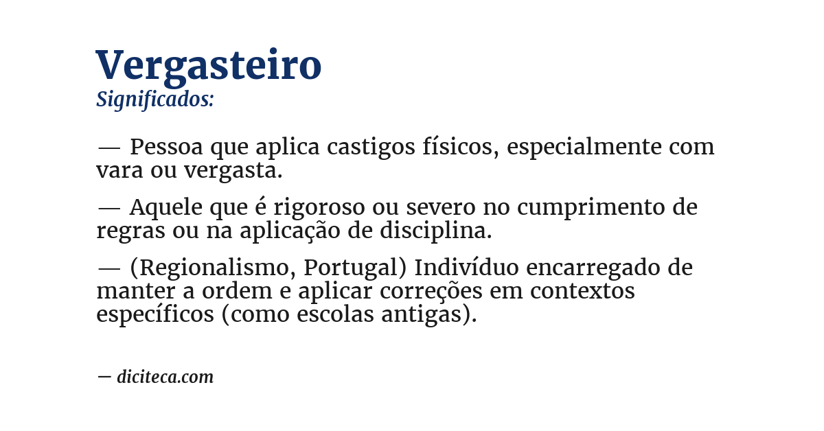 Significado de vergasteiro