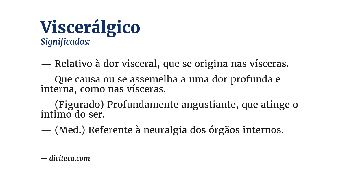 Significado de viscerálgico