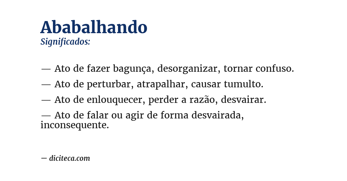 Significado de ababalhando