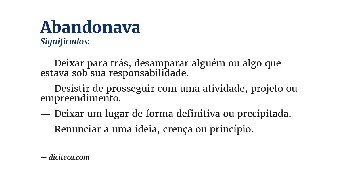 Significado de abandonava
