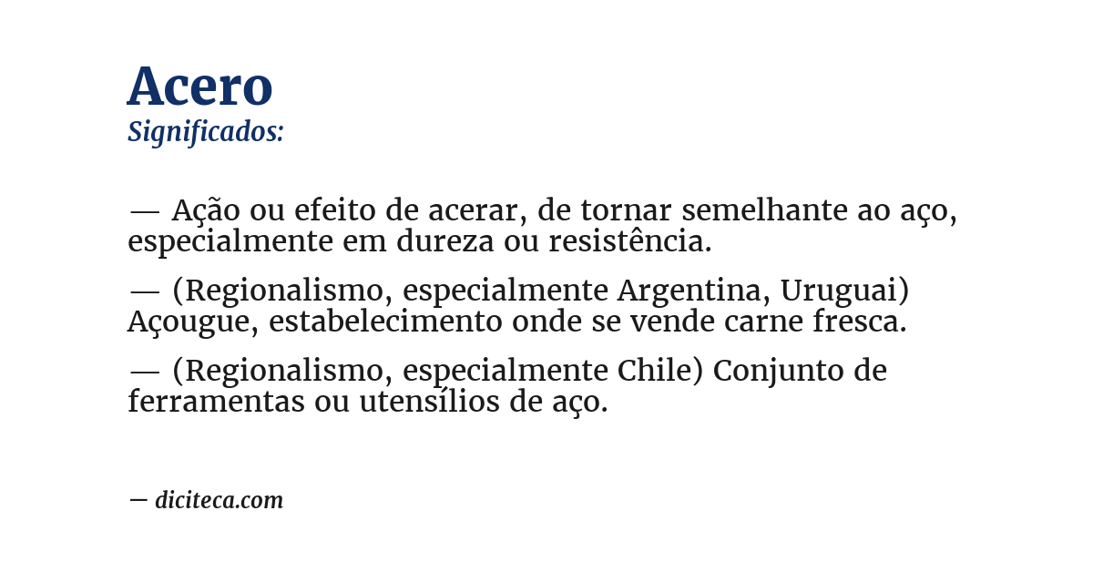 Significado de acero
