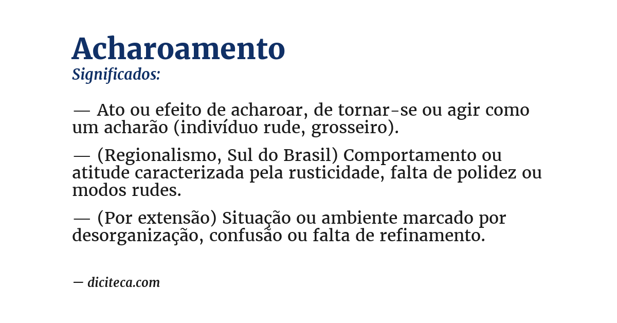 Significado de acharoamento