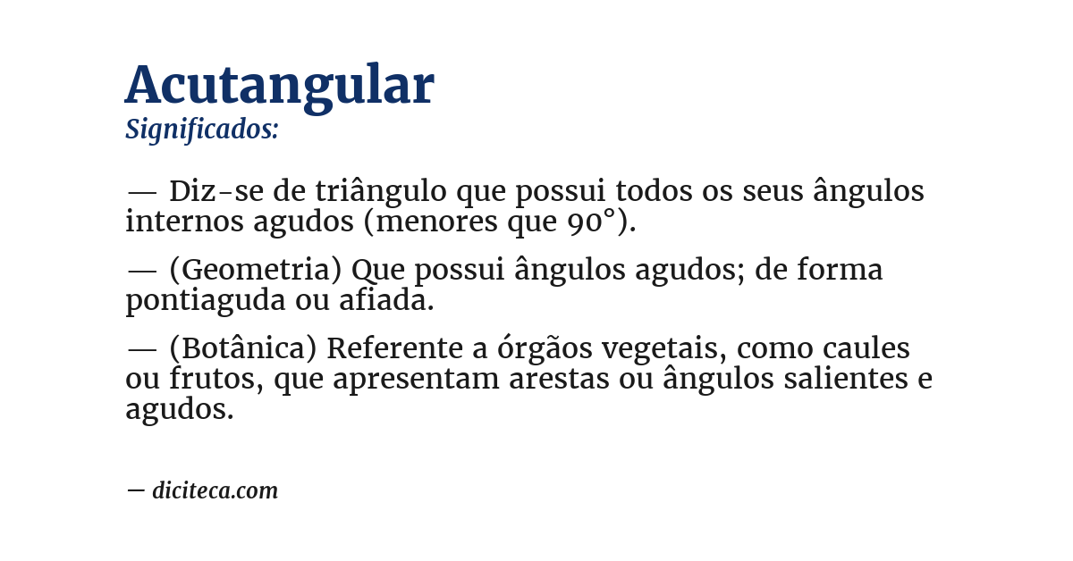 Significado de acutangular