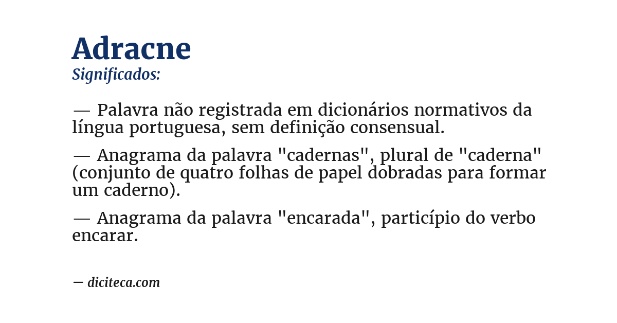 Significado de adracne