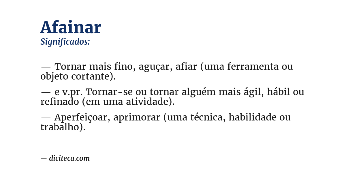 Significado de afainar