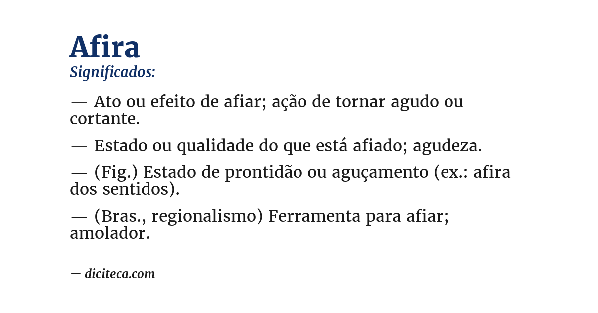 Significado de afira