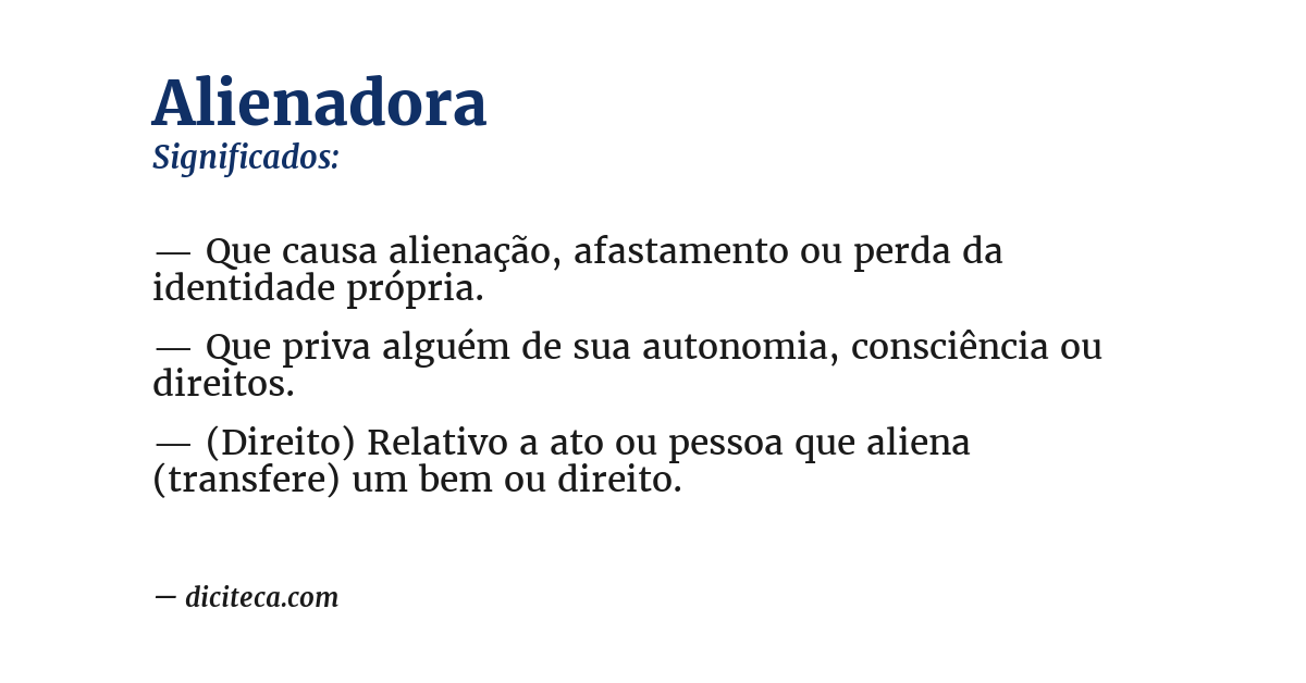 Significado de alienadora