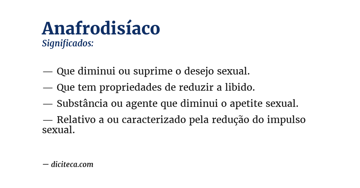 Significado de anafrodisíaco