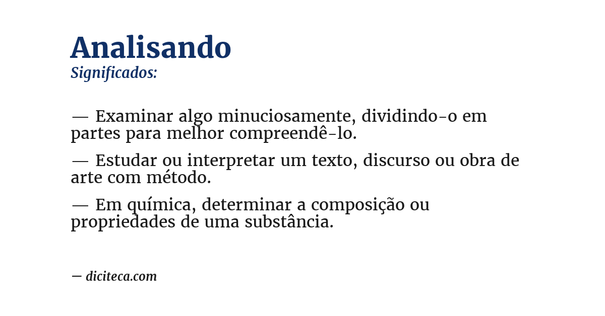 Significado de analisando