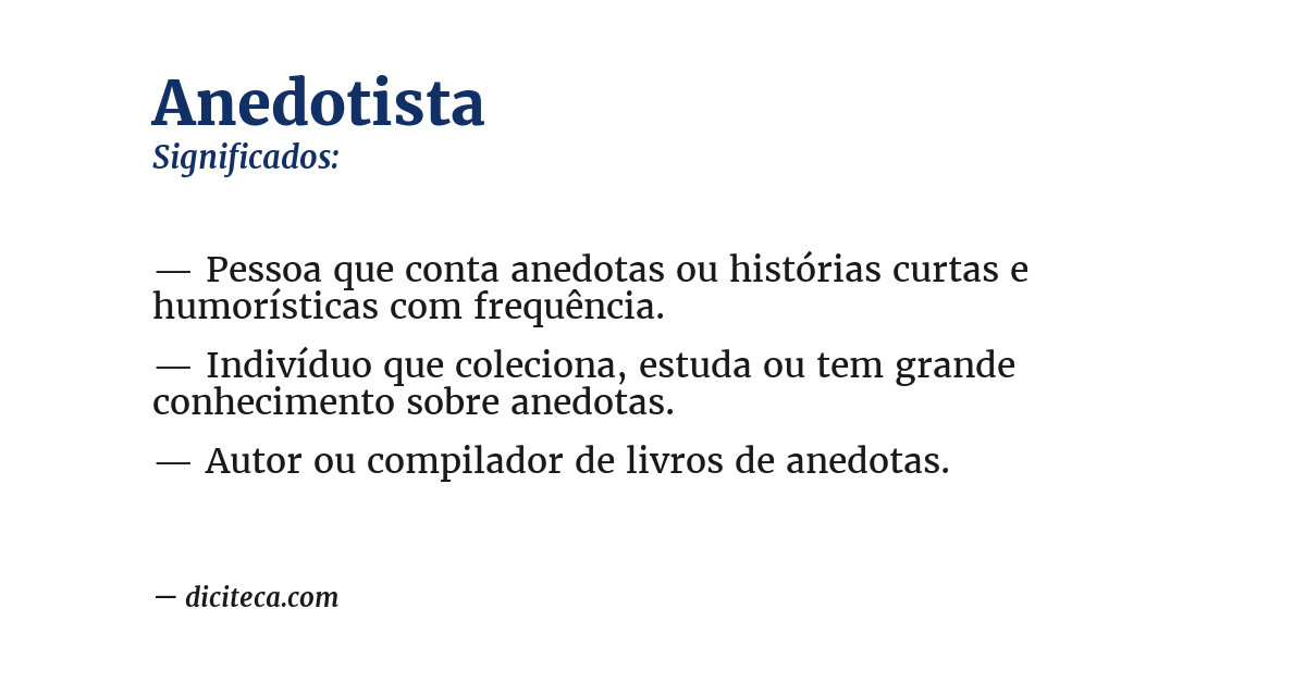Significado de anedotista