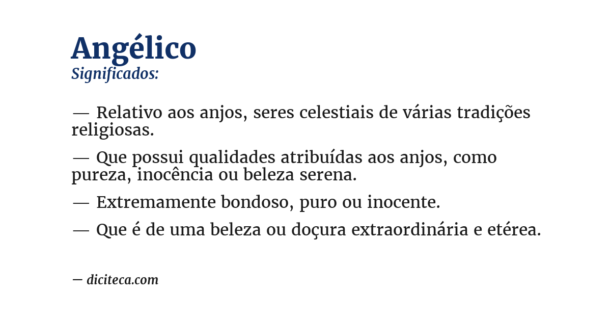 Significado de angélico