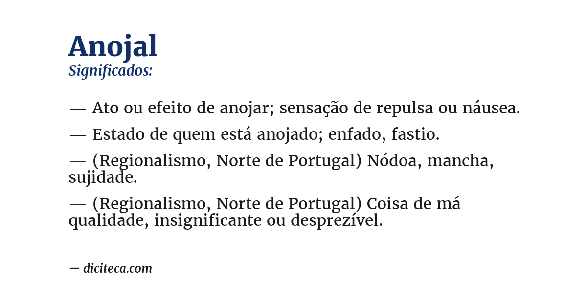 Significado de anojal