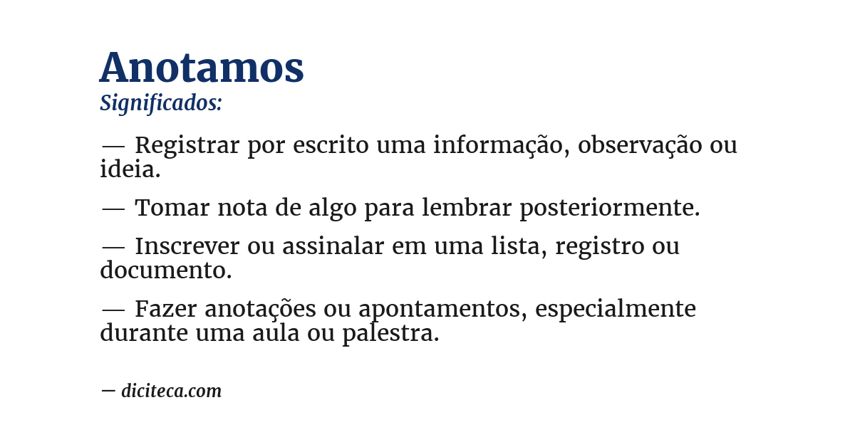 Significado de anotamos
