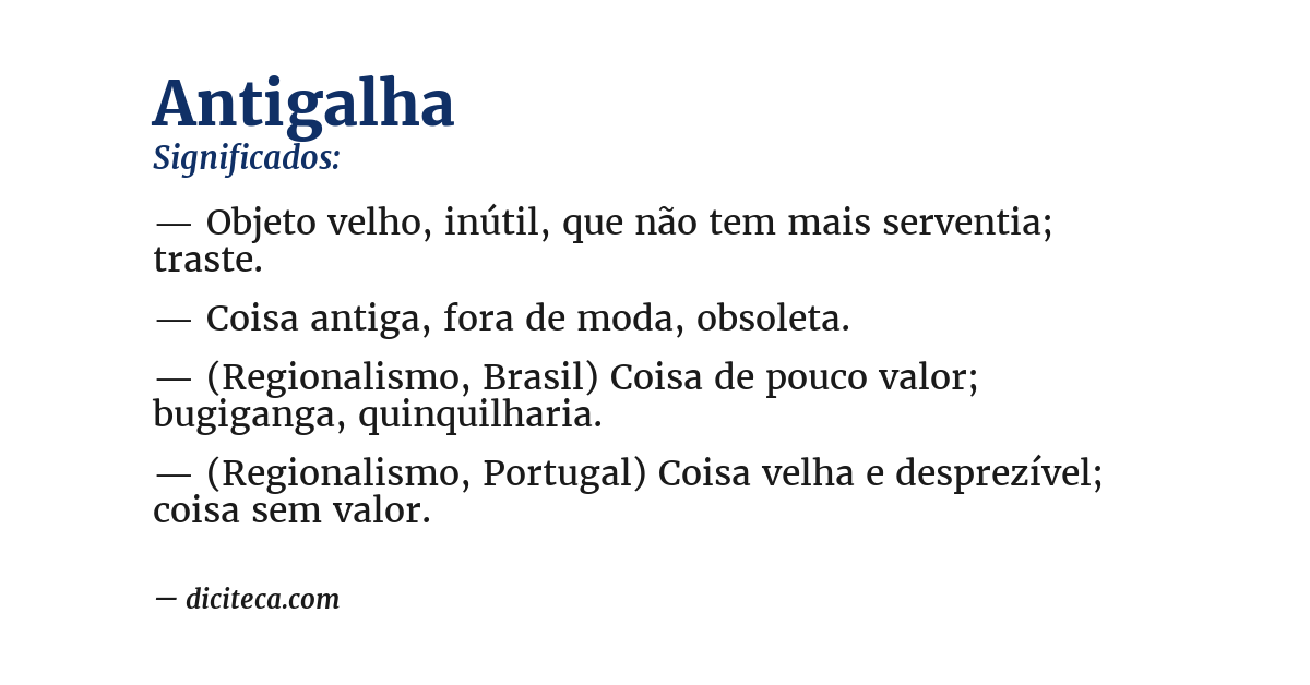 Significado de antigalha