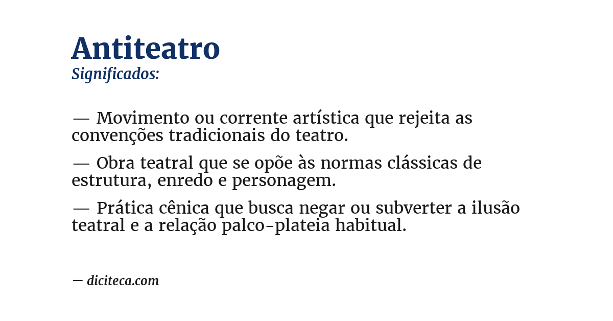 Significado de antiteatro